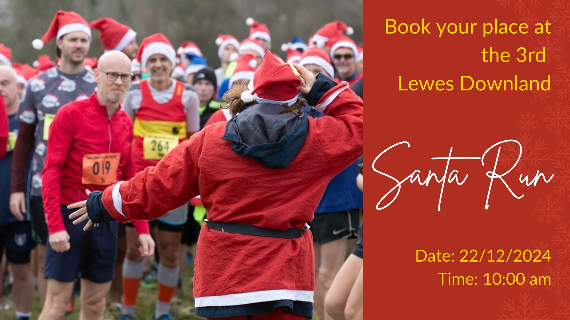 Book your place at the 3rd Lewes Downland Santa Run