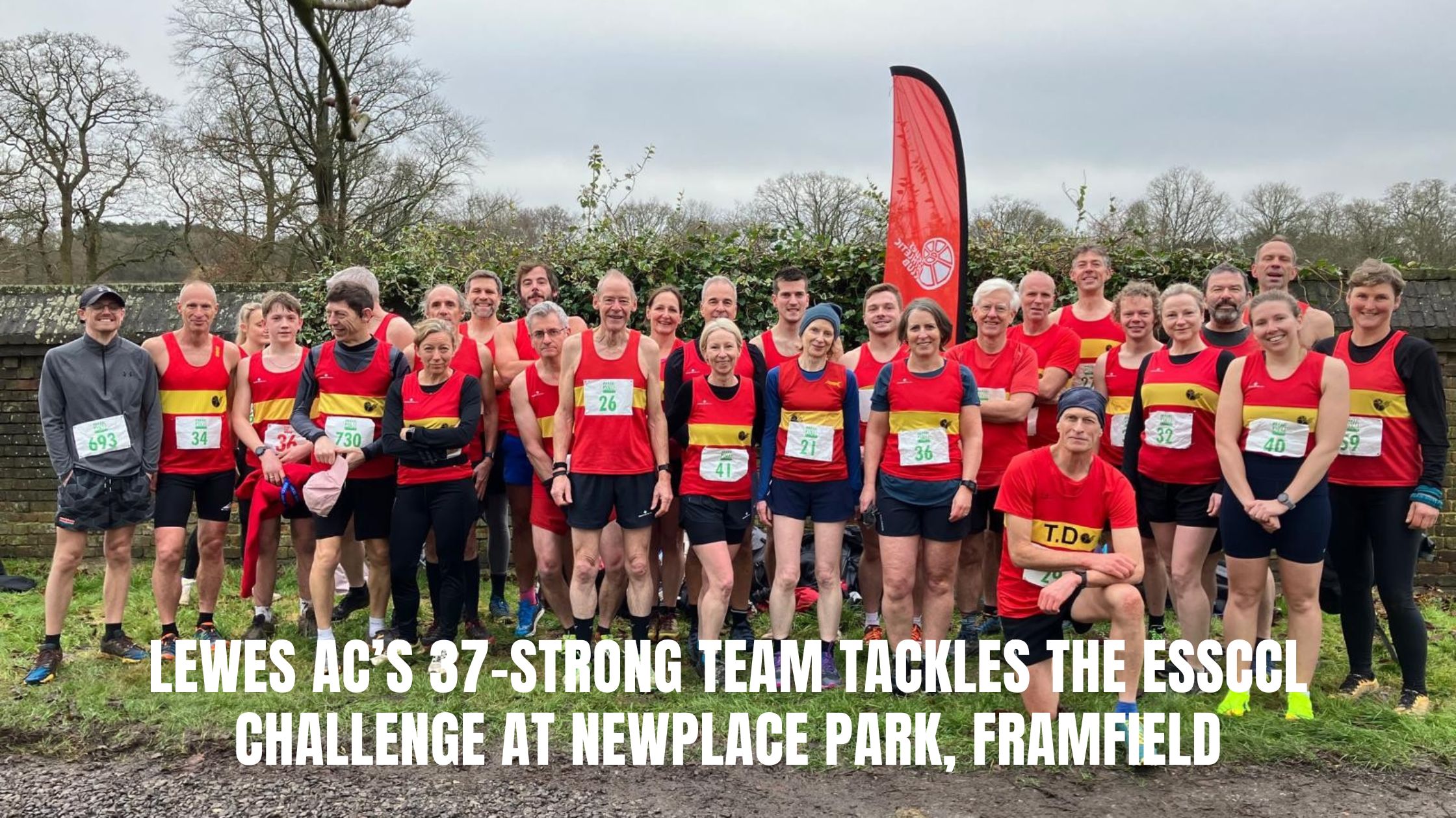 Lewes AC’s 37-strong team tackles the ESSCCL challenge at Newplace Park, Framfield